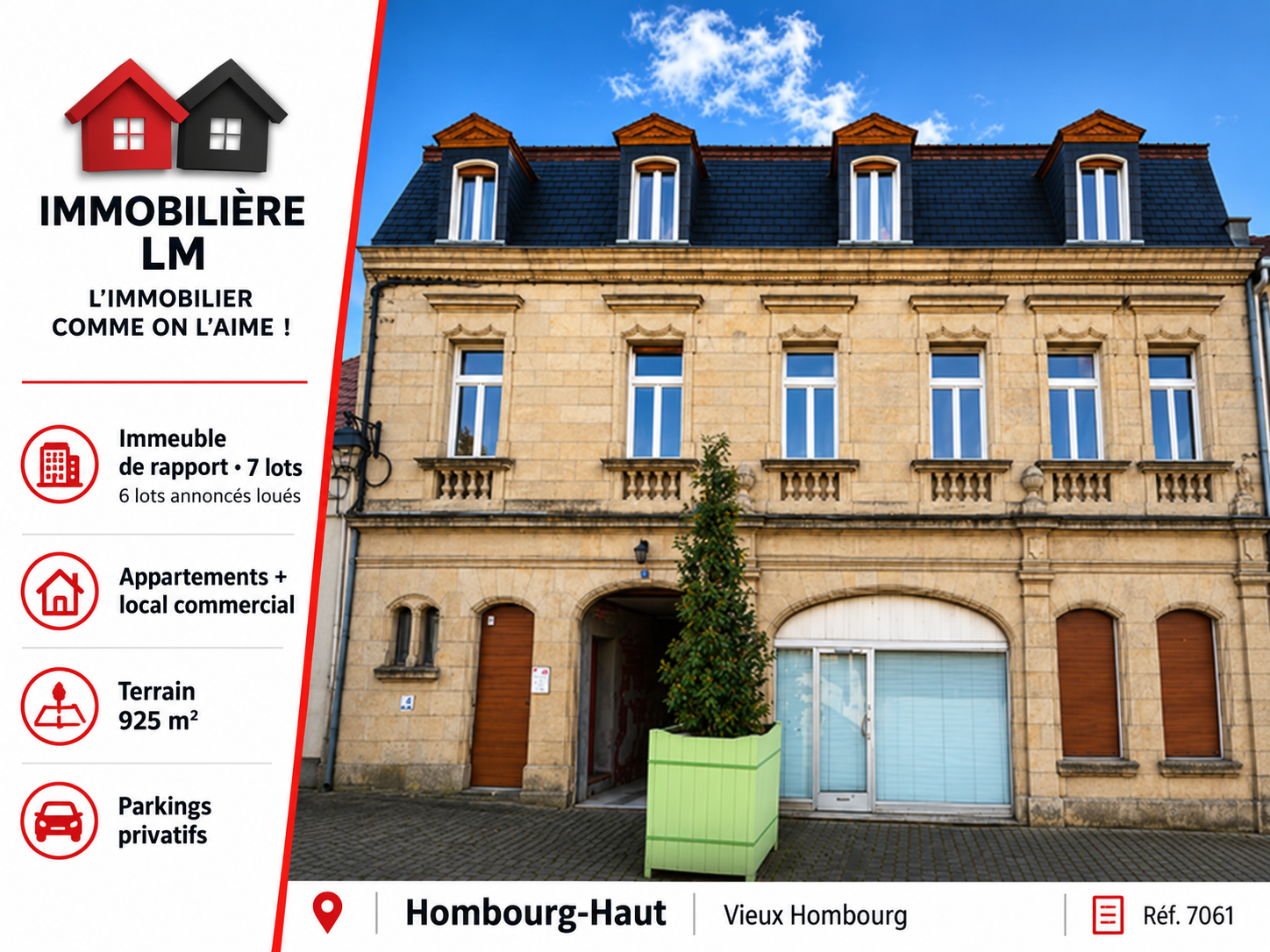 Immeuble de rapports - 7 lots dont 6 loués - Rentabilité brute 10%