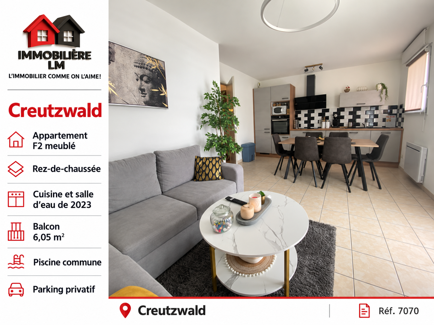 Appartement F2 en RDC à l'Orée Mosellane