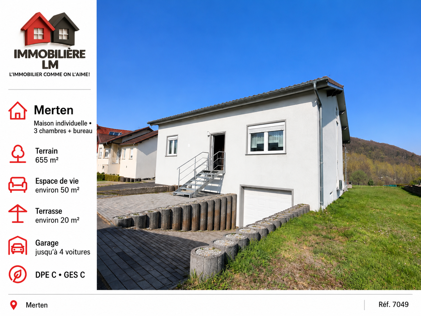 Merten — Maison individuelle de 2006, DPE C, cuisine ouverte et garage 4 voitures