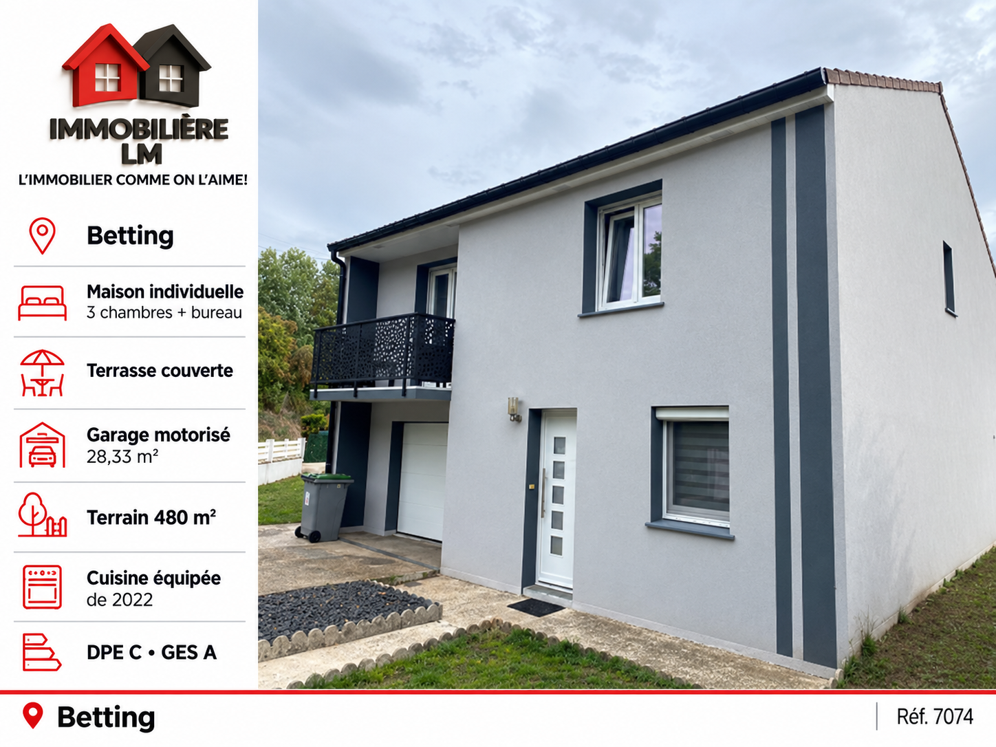BETTING   Maison individuelle 3 chambres + bureau   88,51 m2