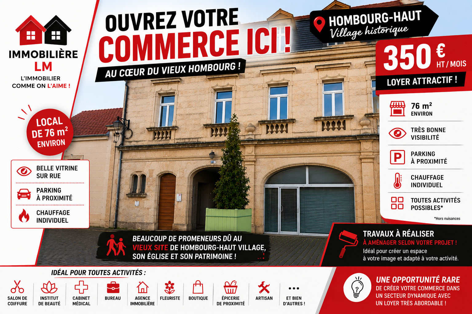 Local professionnel à Hombourg-Haut 350€HT/mois HC